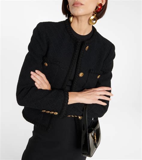 yves saint laurent women's leather jacket|saint laurent tweed jacket.